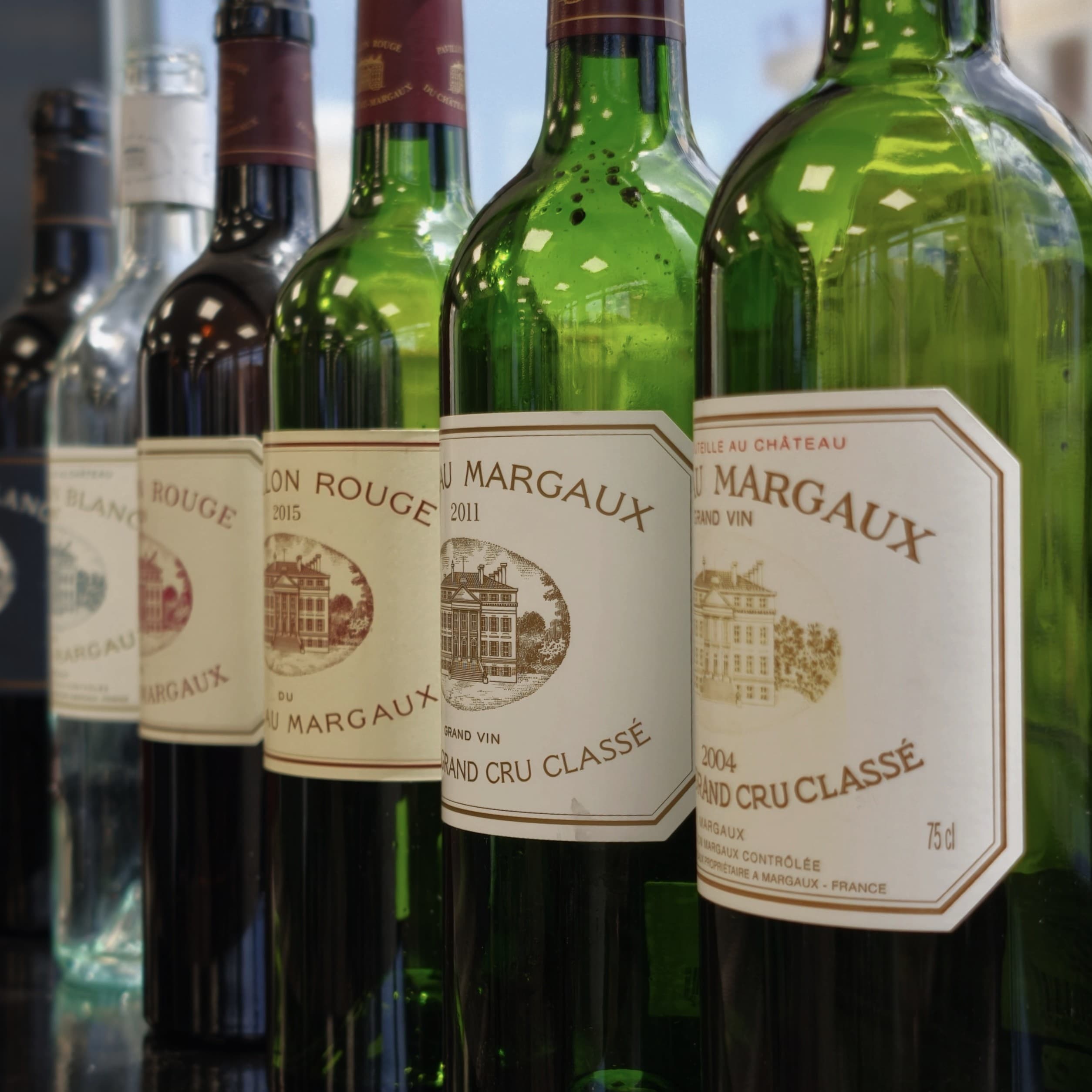 Φιάλες Château Margaux στη γευσιγνωσία του Half Glass